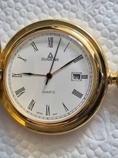 Pocket watch DUGENA SWISS elegant gold-plated quartz