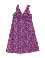 VINTAGE Womens Sundress UK 14 Medium Purple Floral CF10