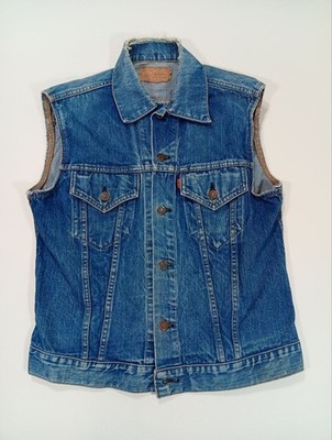 Levi's Vintage 70s Orange Tab Jeansweste Gr. 40 Small Slim Fit Trucker Gilet
