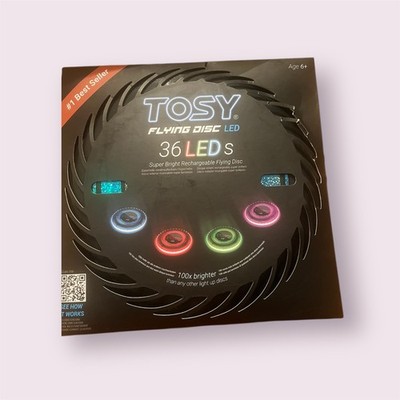 TOSY Flying Disc - 16 Million Color RGB or 36 or 360 Leds, Black w/Blue