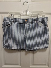 Cat Jack Girls Blue White Striped Shorts XXL 16/18 Plus