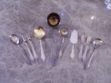 WMF Modell 900 F&auml;chermuster Satz Vorleger Vorlegeteile 10 Teile Silber 90er TOP!