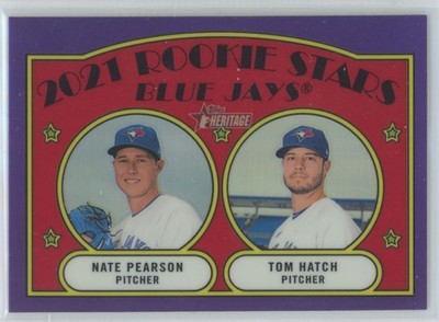 2021 Topps Heritage Purple Hot Box Tom Hatch/Nate Pearson RC Toronto Blue Jays
