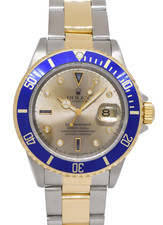 Rolex Rolex Submariner 18k Yellow Gold/Steel Slate Serti Diamond 40mm Watch U 16613