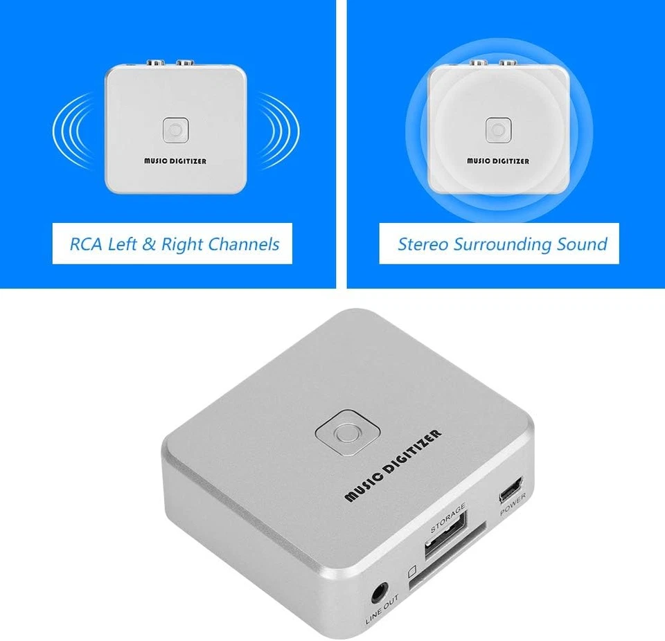 Stereo Convertitore MP3 Digitazer Di Registrazione in Scheda SD USB 128Kbps Tras - Immagine 2 di 4