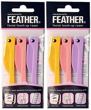 Feather Flamingo Facial Touch-up Razor 3 1 Count Pack of 2 , Assorted