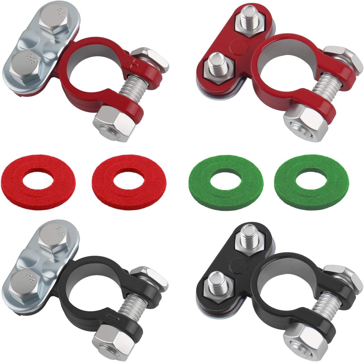 4PCS Positive & Negative Car Battery Terminals Connectors,Heavy-Duty Battery Pos