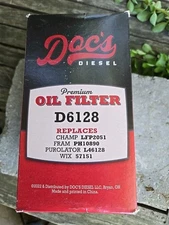 Docs Diesel Premium Oil Filter D6128 NOS  see pics