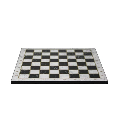 CHESSGAMMON Handgefertigtes weißes Marmor Design Schachbrett 14 Zoll
