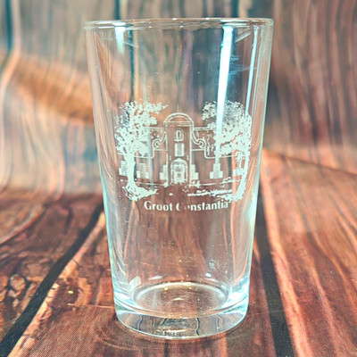 Groot Constantia South Africa Etched Glass Tumbler 4.5 Inch Wine Juice Glass