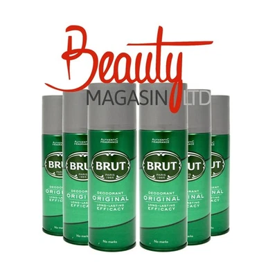 Brut Original Men’s Deodorant Body Spray 200ml Pack of 6 – Long Lasting Scent