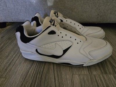 Vintage 90s Nike Air Leather Golf Cleats White Black Mens Size 12
