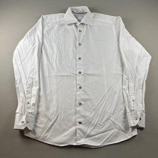 Eton Dress Shirt Mens 16x41 White Slim Fit Button Up Long Sleeve Spread Collar