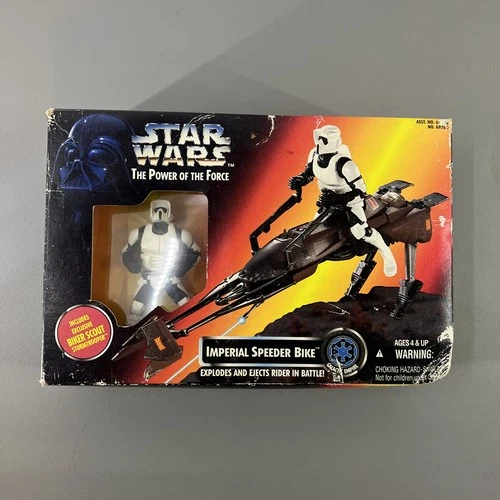 Star Wars The Power of the Force Imperial Speeder Bike w/Biker Scout 1995 NEW