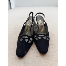 Vintage Black Slingback Pumps -
