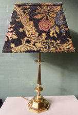 Vintage Table Lamp Flock Lampshade Large