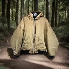 Vintage 90s Canvas Work Jacket Mens Size XLT TALL Quilted BOXY Fit LOTS OF WEAR