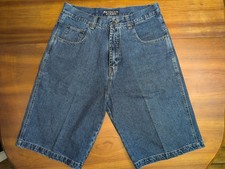 Vintage 90s RESULTS Mens 34 Denim Jean Shorts Baggy Stone Loose Hip Hop Grunge