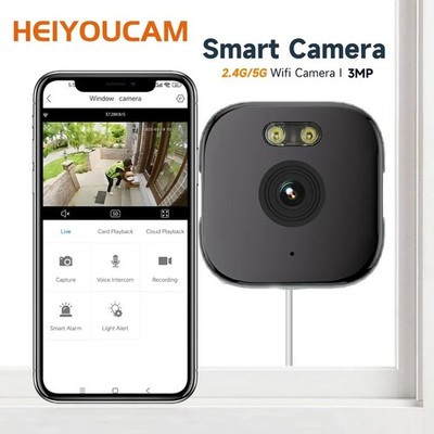 HEIYOUCAM Fensterkamera - ersetzt Außenkameras | 2,4/5GHz WLAN | 3MP HD