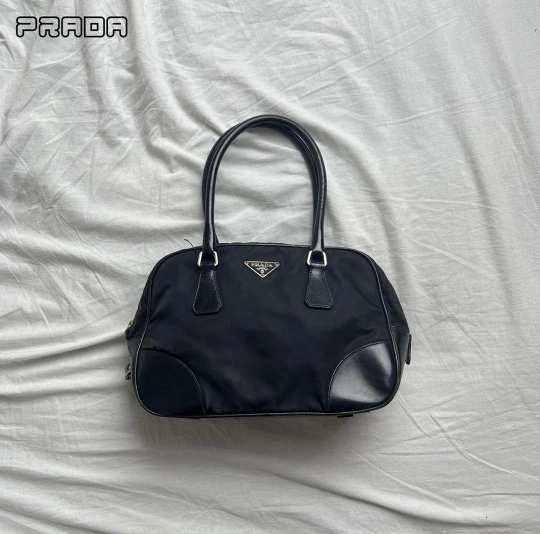 PRADA Embroidered Nylon Exterior Bags & Handbags for Women for