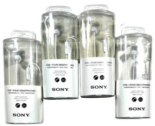 Sony Stereo Headphones Earbuds White - Noise Isolation  Mic - Smart Phone - 4Pk