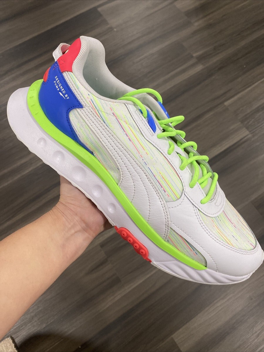 Men Puma Wild Rider Spectra White Bluemazing 382874-01 Athletic Shoe Size 10.5 Men Puma Wild Rider Spectra White Bluemazing 382874-01  main image 2
