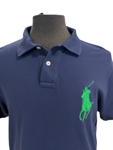 Polo Ralph Lauren Mens L Blue Green #3 Big Logo Embroidered Horse Polo Shirt - Picture 2 of 7