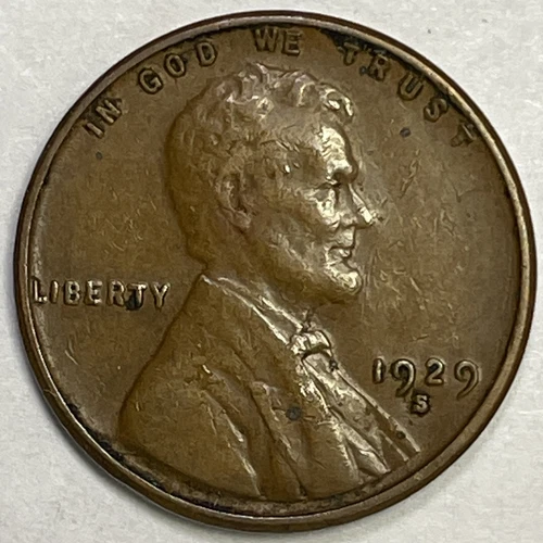 1929-S Lincoln Wheat Cent Choice Extremely Fine XF+ Coin #5360