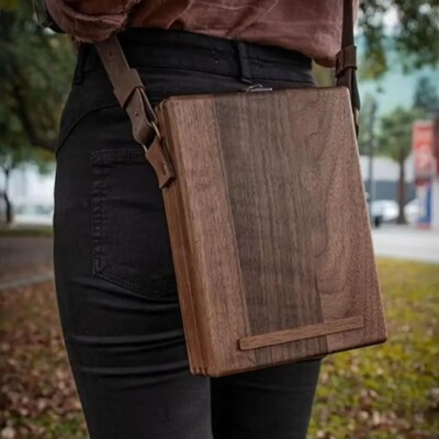 Vintage Style Writers Bag Wooden Case Strap Portable Writing Box Outdoor Art