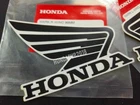 2Pcs FOR HONDA WING 90mm. STICKER FUEL TANK OIL DECAL EMBLEM FAIRING BLACK-WHITE