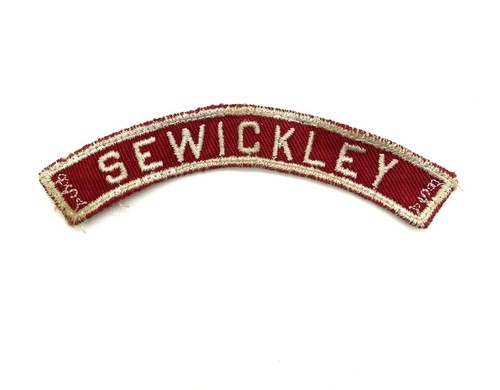Vintage Sewickley Boy Scout Red & White Community Town Strip PATCH BSA