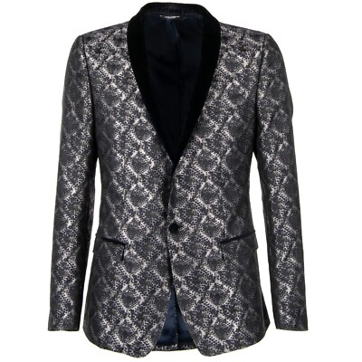 Dolce Gabbana Lucido Lurex Velluto Frac Giacca Blazer da Uomo