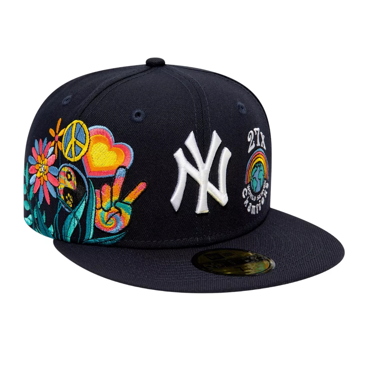 New Era New York Yankees Men's 7 3/4 59Fifty Groovy 27x Champions Fitted Cap Hat
