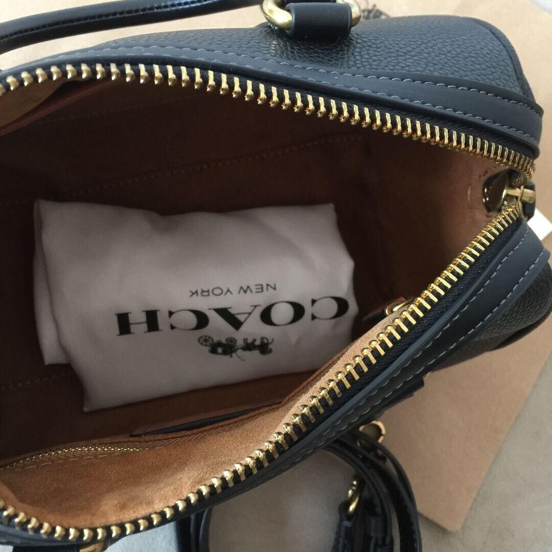 COACH Ruby Satchel 25 Color Block Handbag Shoulder Bag Black COACH Ruby Satchel 25 Color Block Handbag Shoulder Bag Black