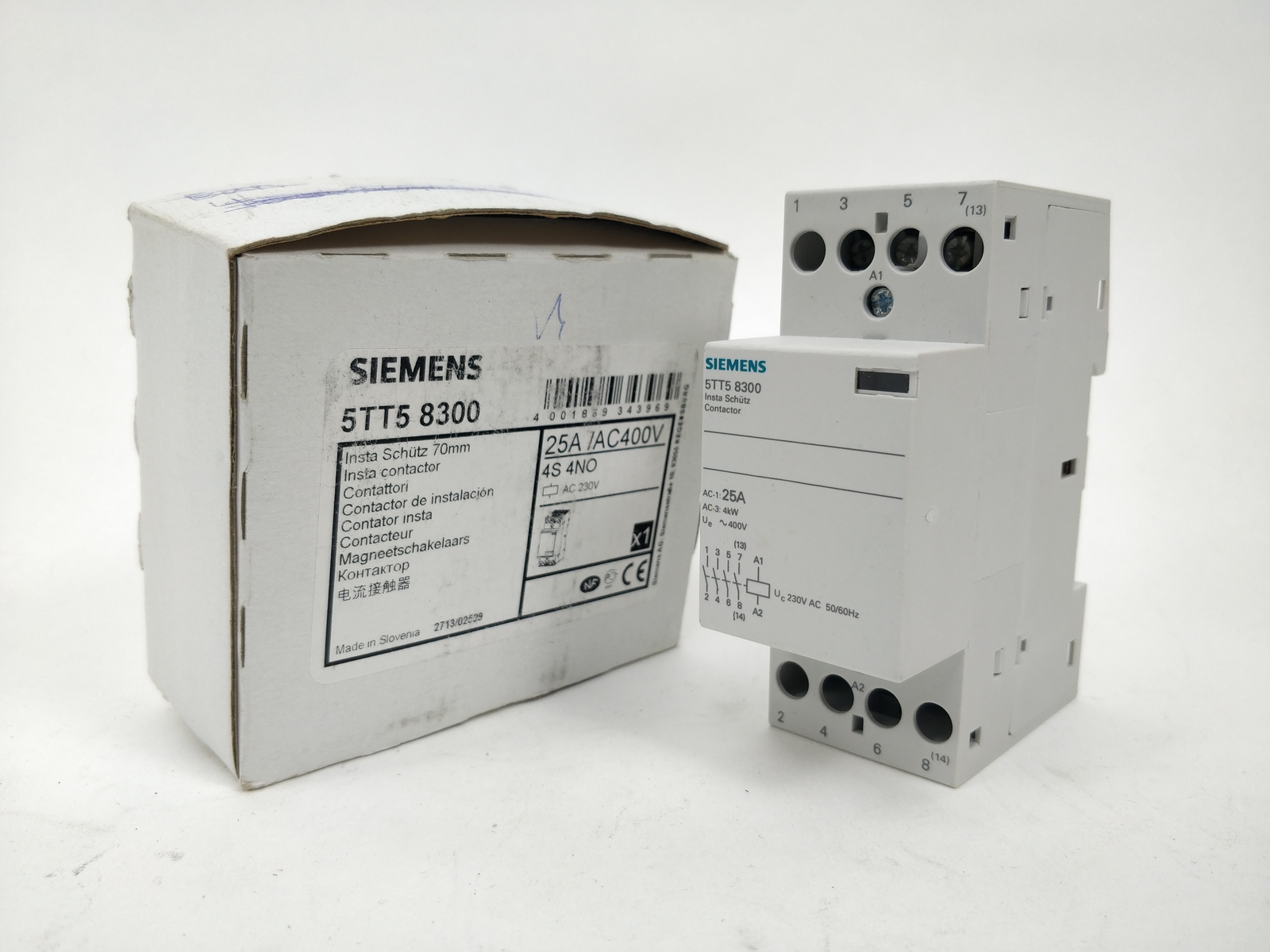 Siemens 5TT58300 Insta Contactor 70mm 25A 400VAC