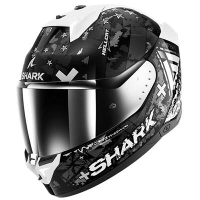 Shark Skwal I3 Hellcat schwarz weiß grau Motorradhelm GRATIS CHROMVISIER