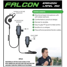 Tactical Ear Gadgets FALCON Earpiece for Motorola HT MTX MTP PTX (See List)