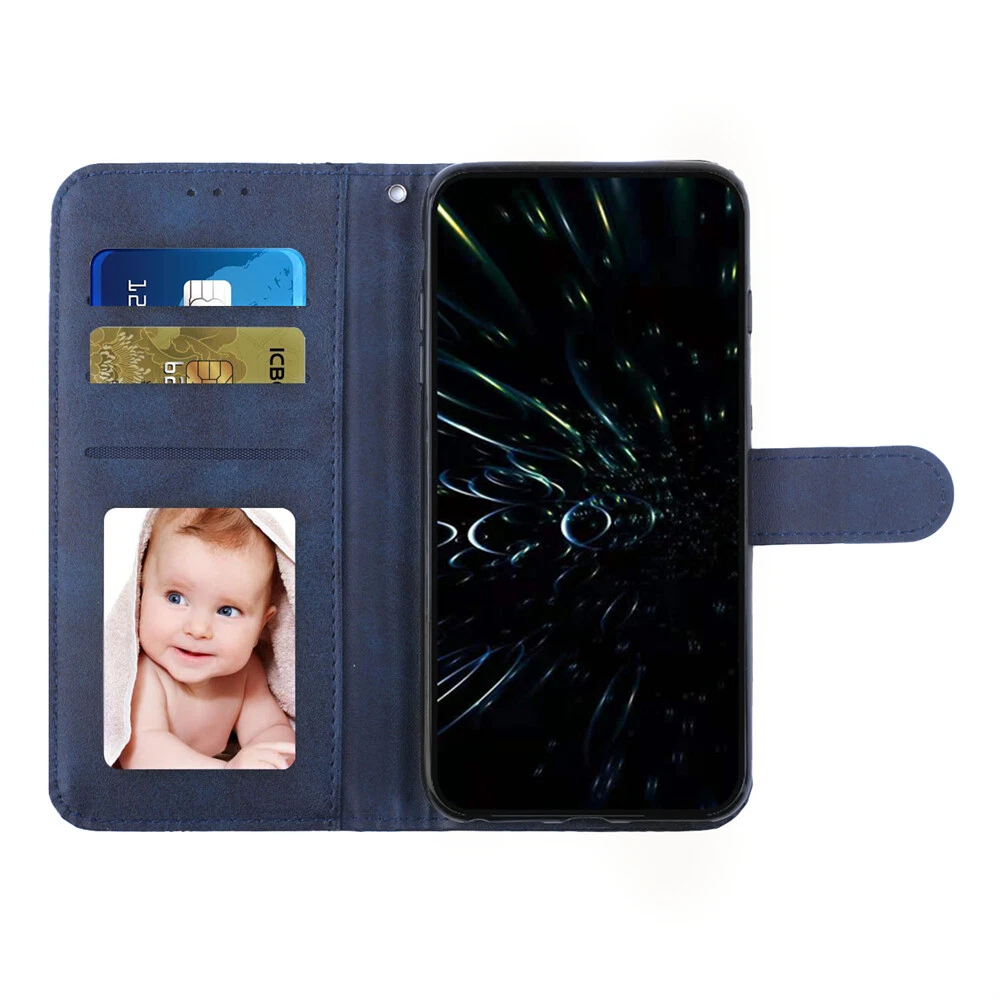 Premium Leather Flip Wallet Shockproof Case for iPhone 15 Pro Max 14 13 XR 7 with Full Protection
