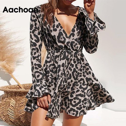 Vestido Mini De Chifón Elegante Para Mujeres Moda De Verano Fiesta Playa  Bohemio | eBay