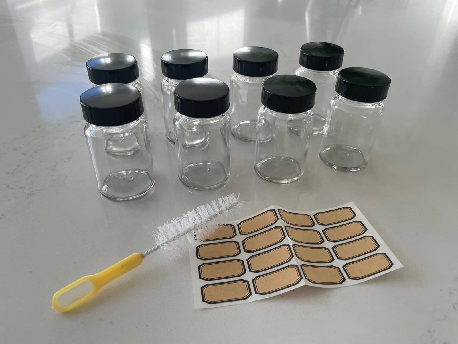 8PCS 2oz Glass Jars + Lids Small Containers with Screw Caps Leakproof/Wide Mouth