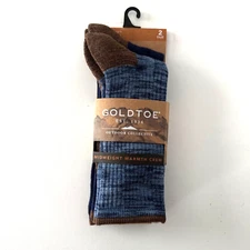 GOLD TOE Mens 2 Pairs Outdoor Midweight Warmth Crew Socks Shoe Size 6-12.5