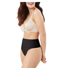 Maidenform Women's Shapewear Tame Your Tummy Lace Shaping Thong Black Lace