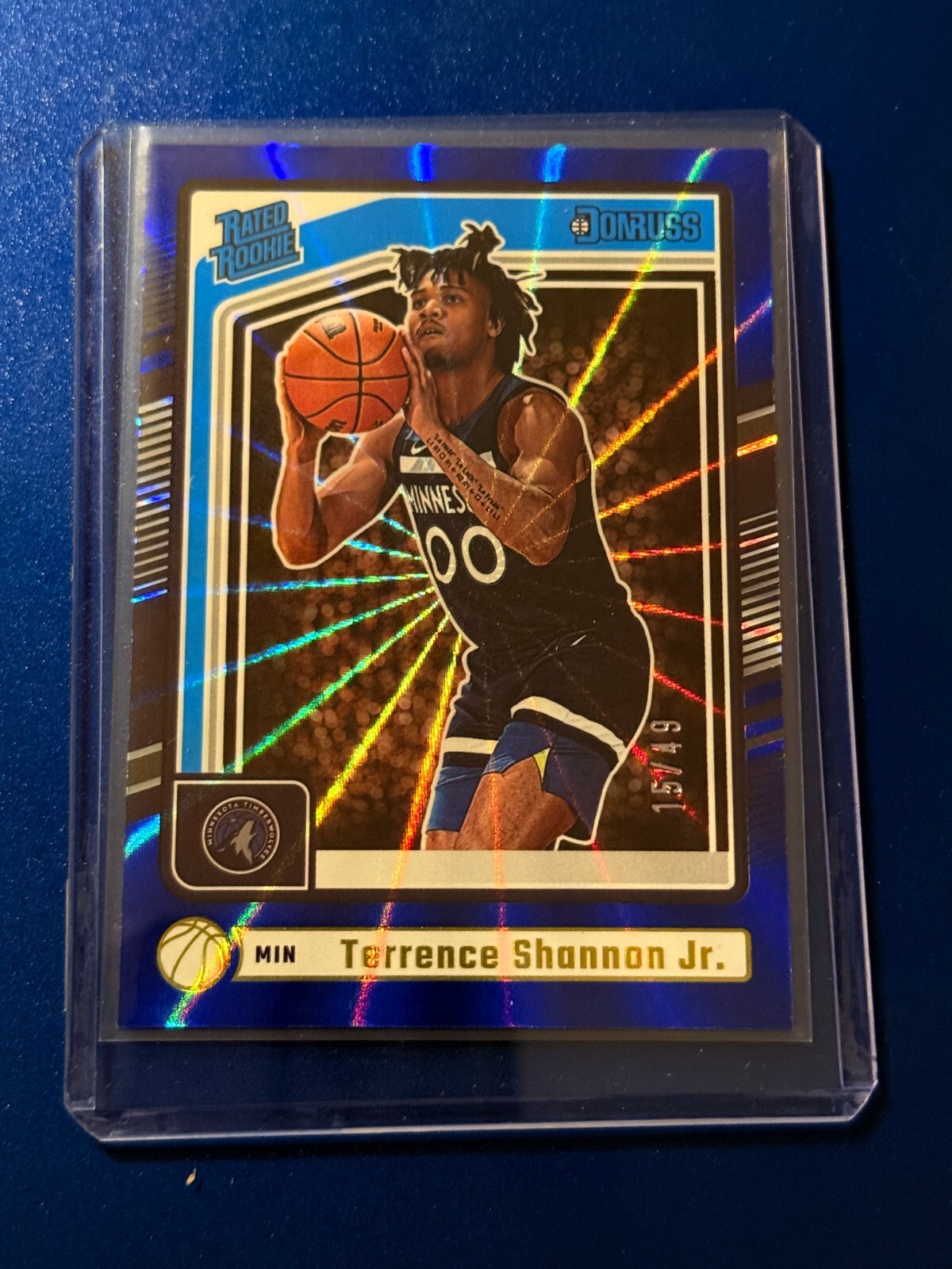 2024-25 Donruss Blue Holo Laser #226 Terrence Shannon Jr. Rated Rookie 37/49