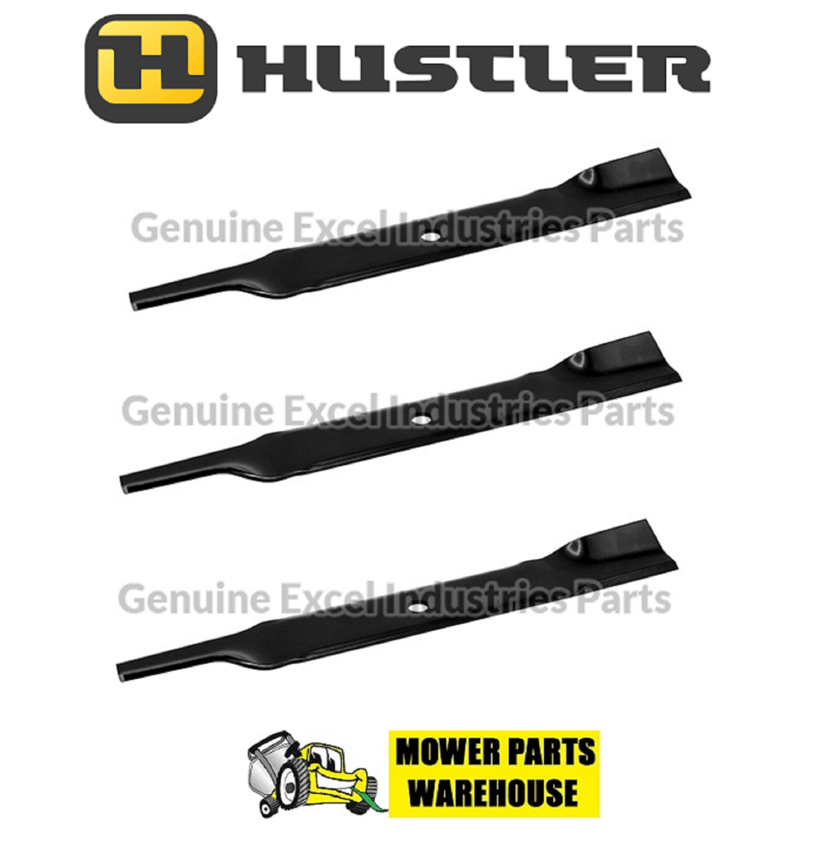 3 NEW GENUINE OEM HUSTLER MOWER BLADES FOR 52