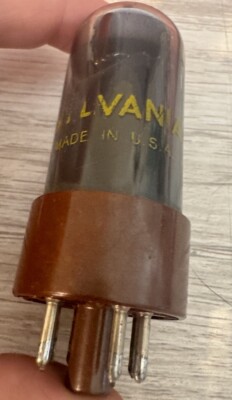 NOS 6V6GTA 6v6 Audio Tube Brown Base Gray Glass Sylvania