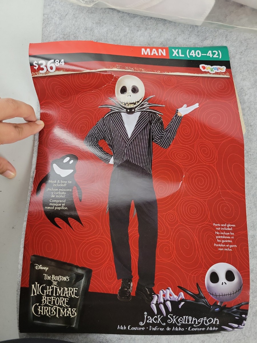 Disney Adult XL Jack Skellington Halloween Costume | eBay