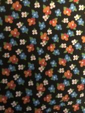 VTG Peter Pan Ditzy CALICO Orange White Red Blue Florals Cottagecore 22'X7"