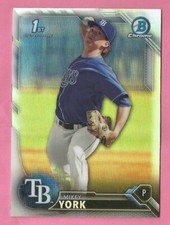 2016 Bowman Draft Baseball Mikey York Rookie Chrome Refractor Tampa Bay Rays