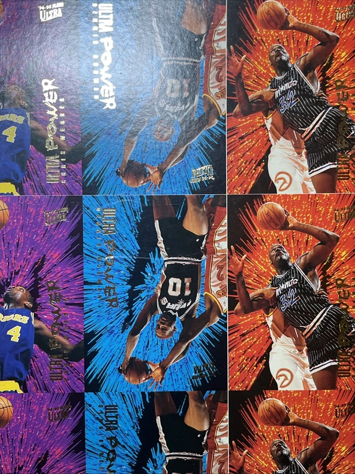 Винтажный 1994-1995 Fleet Ultra Power Необрезанный Лист Шак Чарльз Баркли Джонсон + Редкий! - Изображение 4 из 4