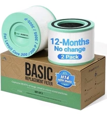 Core 300 H13 True HEPA Replacement Filter for LEVOIT, 2 Pack Basic And Pet